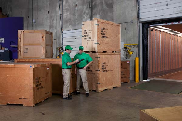Clark Moving & Storage workers in the warehouse in Rochester, NY